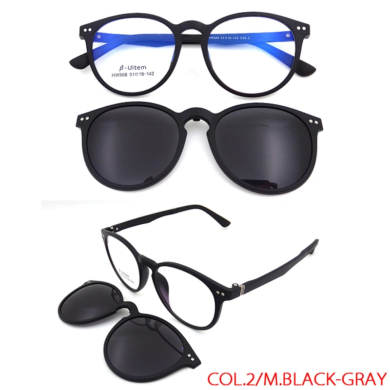 high quality new design optical eyewear frame ultem clip on sunglasses