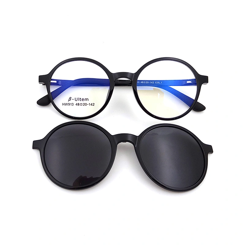 high quality optical frame with clip on magnet custom logo ready stock