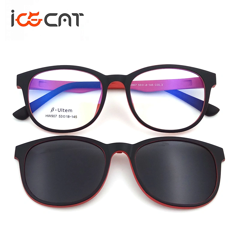 high quality amazom aliexpress ebay eyewear ultem clip on glasses with polarized