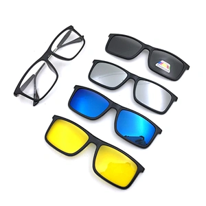 whenzhou factory made in china new idea 5 in 1 clip on glasses optical eyewear