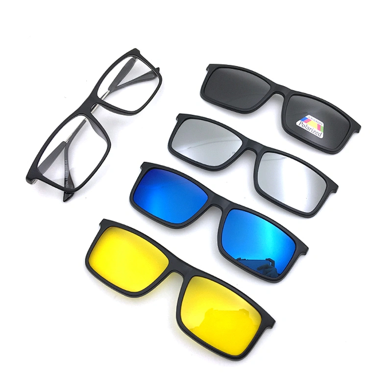whenzhou factory made in china new idea 5 in 1 clip on glasses optical eyewear