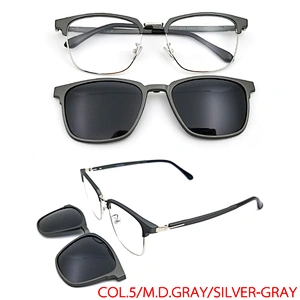 japan design clip on glasses with TAC lens magnetic eyewear frame 8028