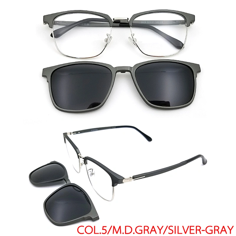 japan design clip on glasses with TAC lens magnetic eyewear frame 8028