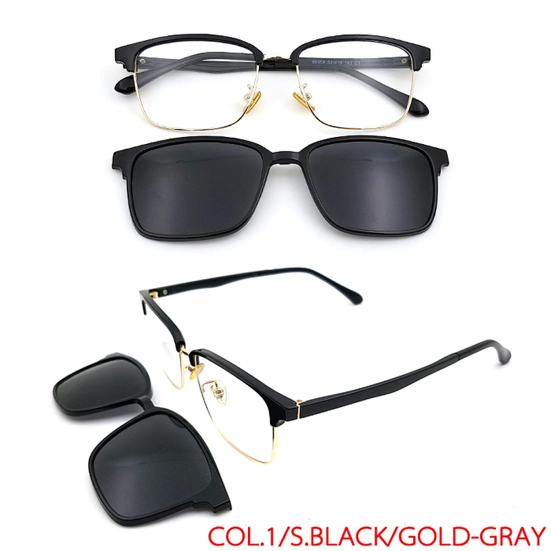 new metal optical frame model ultem clip on glasses with mix color lens