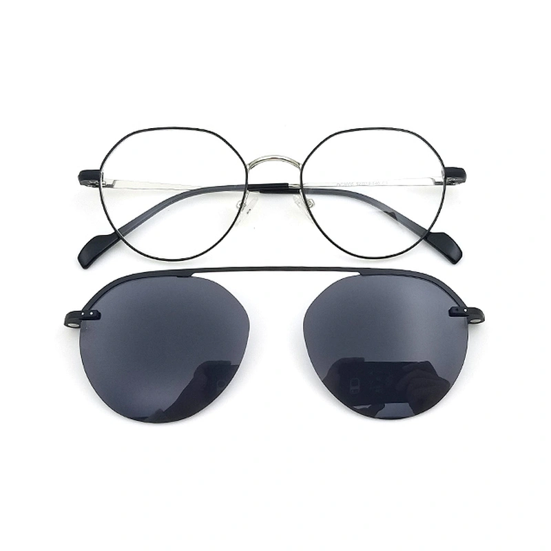 new arrived metal clip on frame glasses with tac lens DC3035