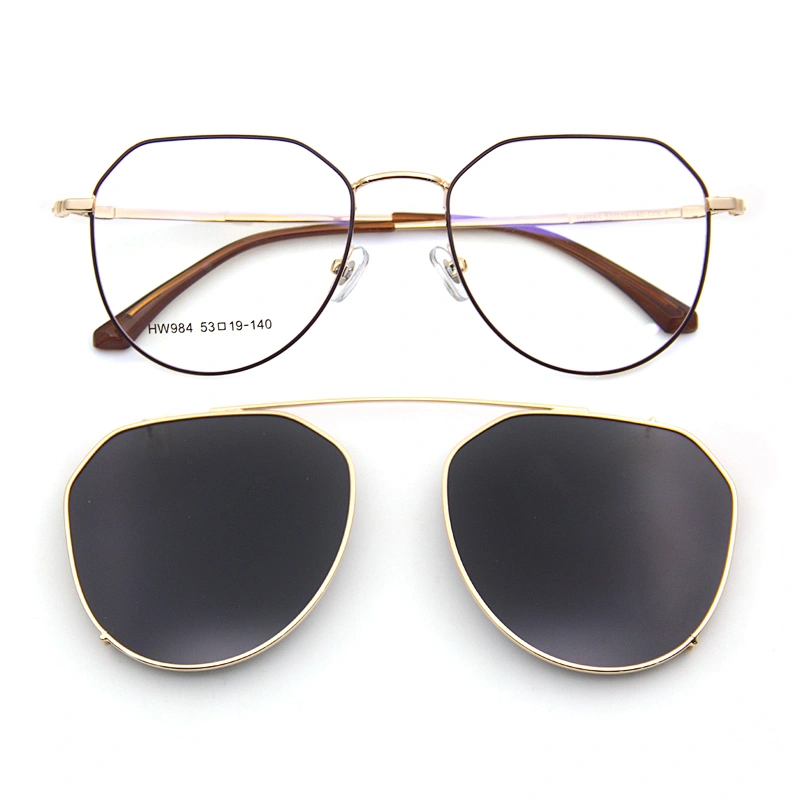 2019 new model ready stock customer logo hot sale stainless steel clip on glasses