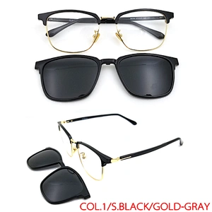 japan design clip on glasses with TAC lens magnetic eyewear frame 8028