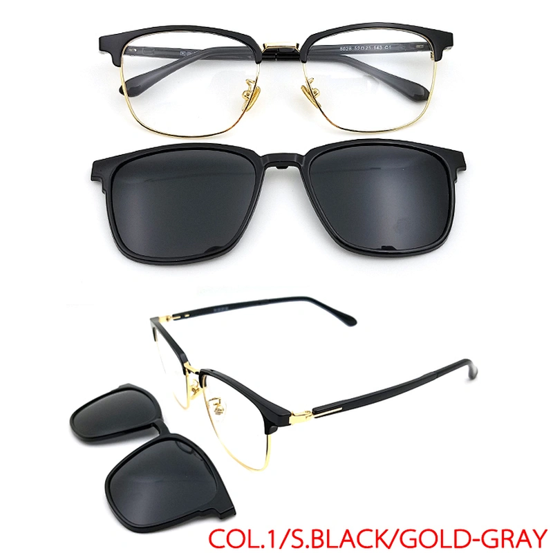 japan design clip on glasses with TAC lens magnetic eyewear frame 8028
