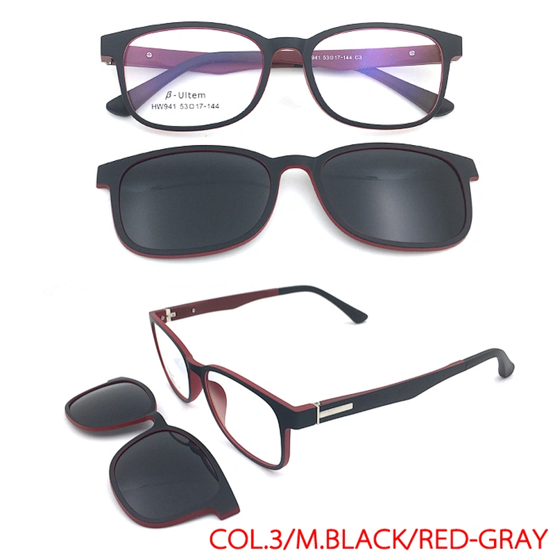 hot sale spring magnet cover optical frame with tac clip on sunglasses