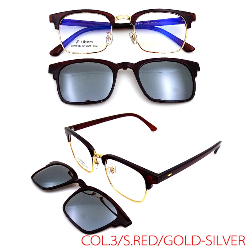 top quality good sale ultem clip on optical frame sunglasses with polarized