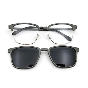 japan design clip on glasses with TAC lens magnetic eyewear frame 8028