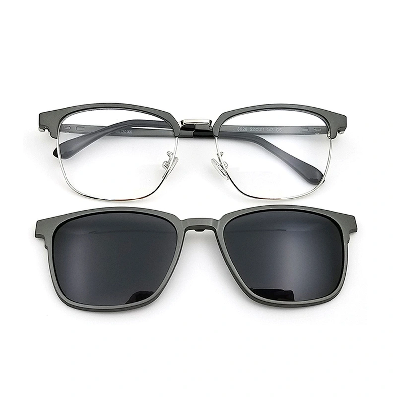 japan design clip on glasses with TAC lens magnetic eyewear frame 8028