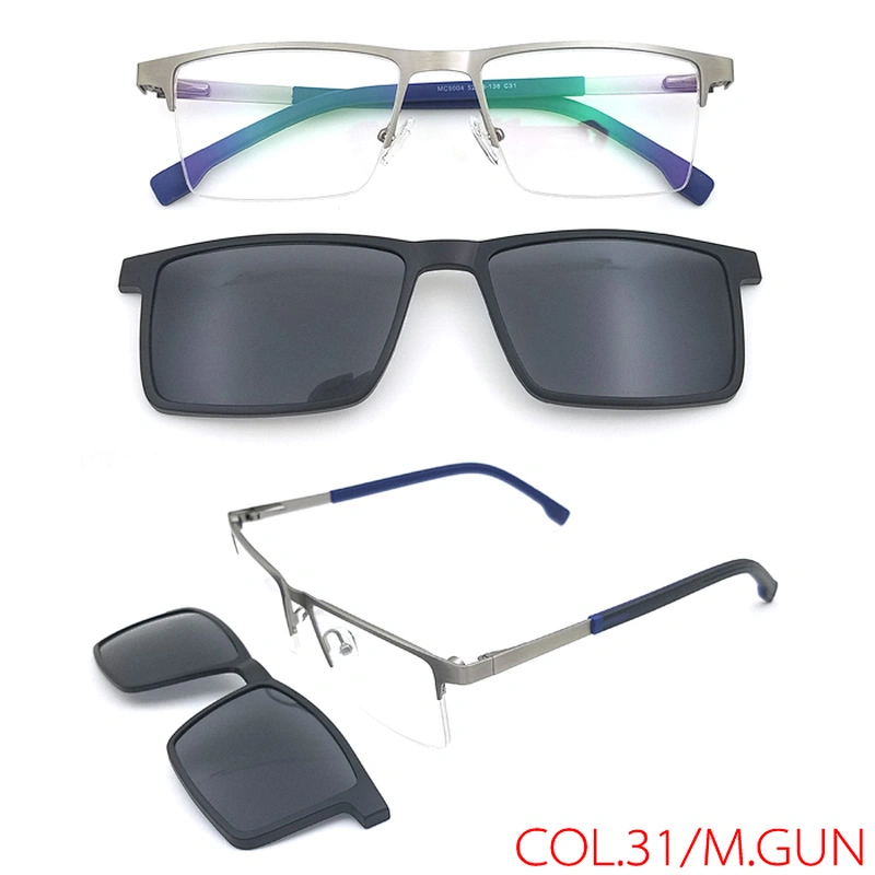 new fashion model customer logo metal clip on sunglasses ready stock