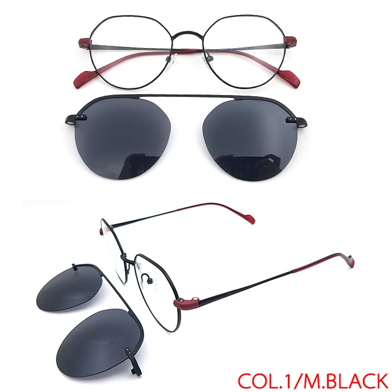 new arrived metal clip on frame glasses with tac lens DC3035