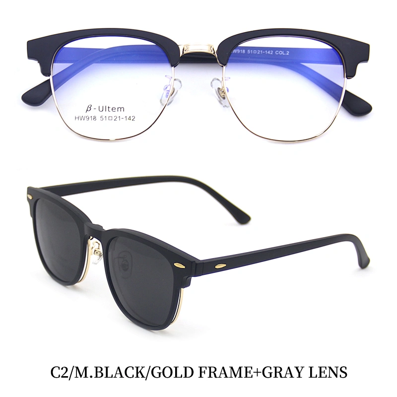 ready high quality ultem metal sunglasses frame clip on eyewear polarized