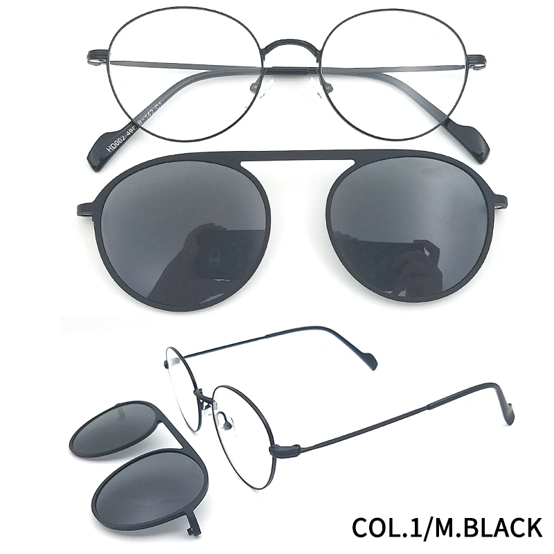 high quality ready optical eyewear frame Polarized metal clip on eyeglasses