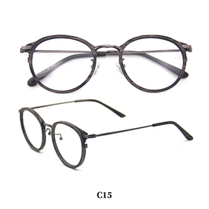 Korean Designed Acetate unisex retro round metal optical frame eye glasses