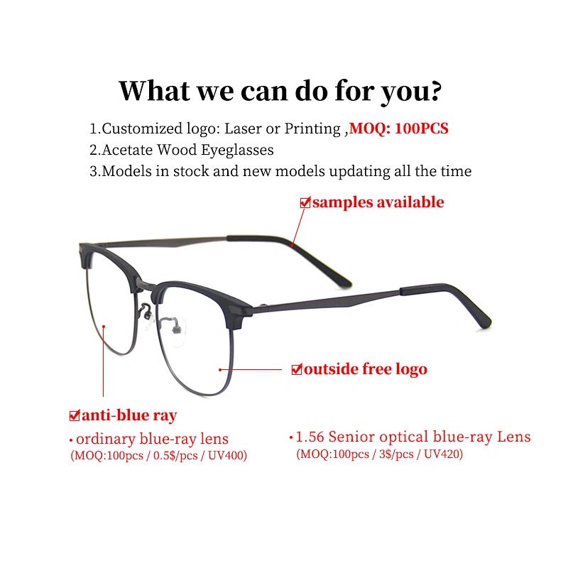 Custom Acetate Wood Eyewear Glasses Eyeglasses Spectacle Frames