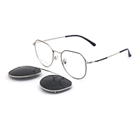 2019 new model ready stock customer logo hot sale stainless steel clip on glasses