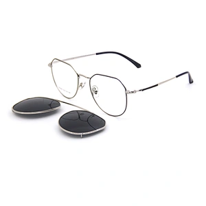 2019 new model ready stock customer logo hot sale stainless steel clip on glasses