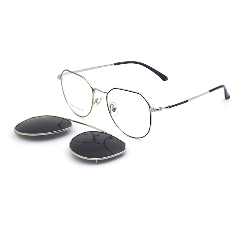 2019 new model ready stock customer logo hot sale stainless steel clip on glasses