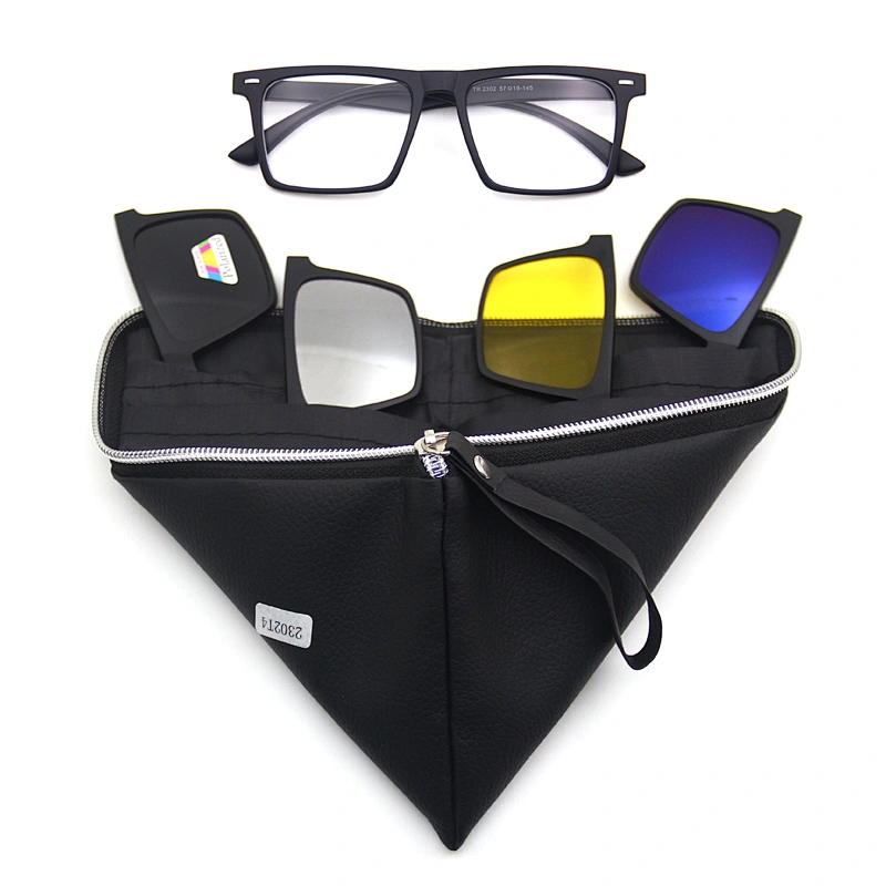 2020 2019 5 in 1 plastic sport interchangeable changeable lens clip on sunglasses magnetic polarized