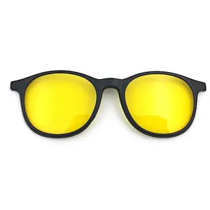 good design TR90 material frame with magnet TAC lens clip on optical glasses