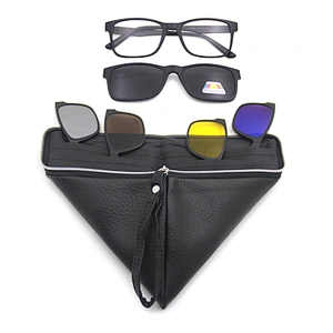 5 pcs set 5 in 1 detachable polarized sunglasses clips on mirrored Lens Reading Glasses with magnetic bridge