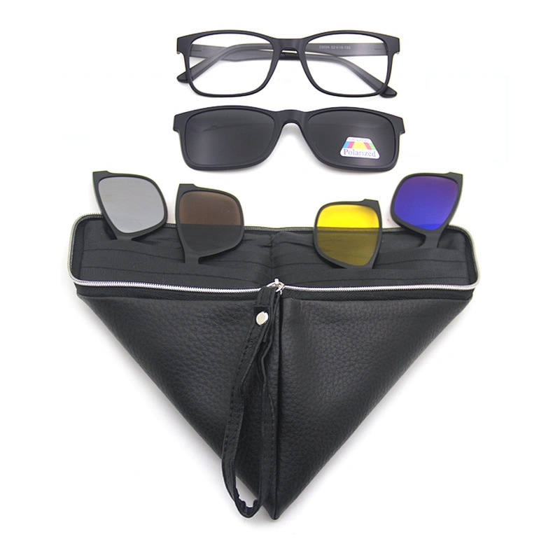 5 pcs set 5 in 1 detachable polarized sunglasses clips on mirrored Lens Reading Glasses with magnetic bridge
