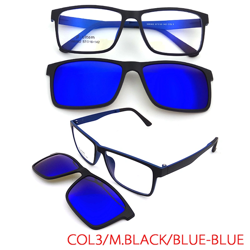 high quality Ultem Polarized Magnetic Sunglasses Blue Light Clip On Glasses