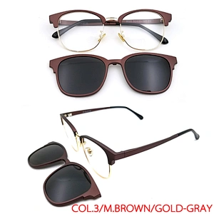 new arrived metal with ULTEM mix clip on glasses with TAC lens optical frame