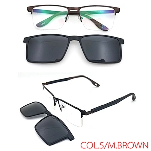 high quality custom logo eyewear stainless metal clip on glasses wholesale