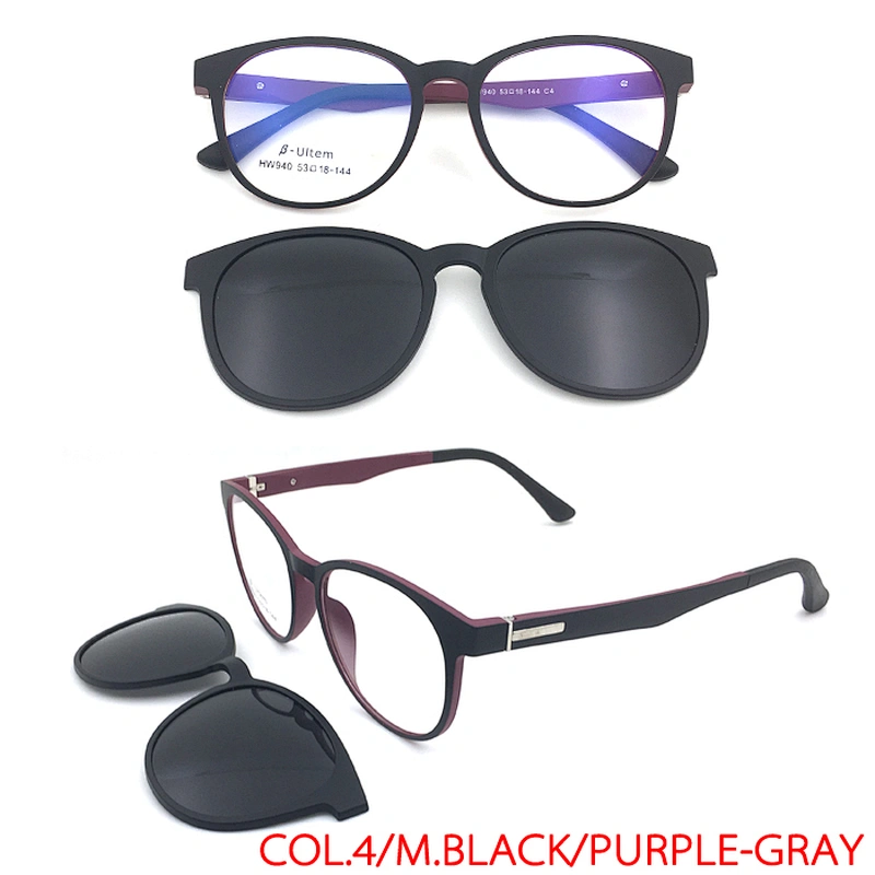 new model spring ultem clip on sunglasses with tac lens optical frame