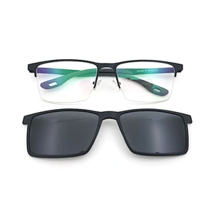 high quality custom logo eyewear stainless metal clip on glasses wholesale