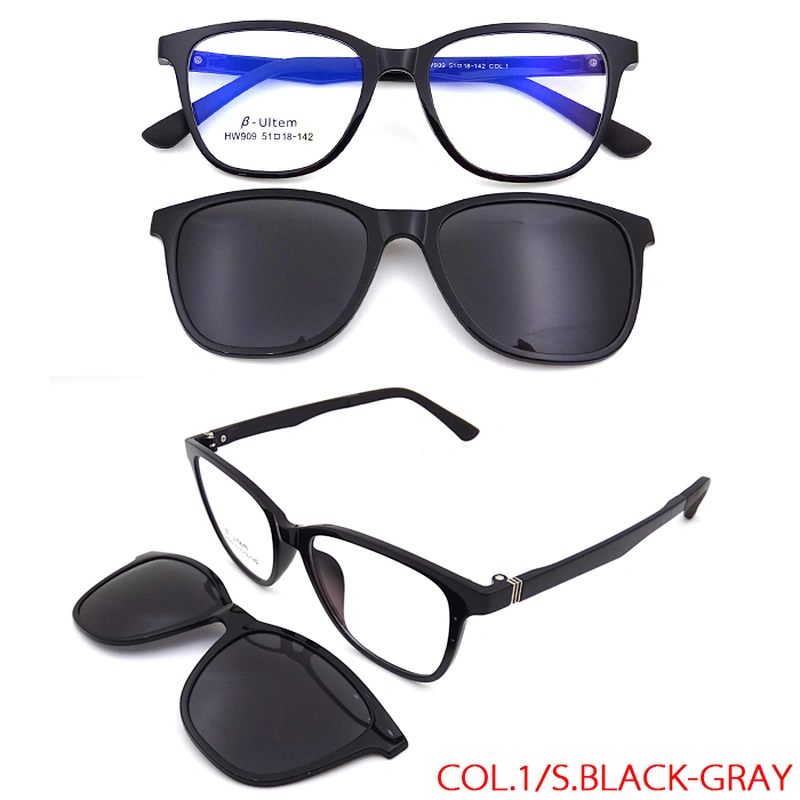 High Quality hot sale magnetic optical ultem Spectacle Frame clip on sunglasses