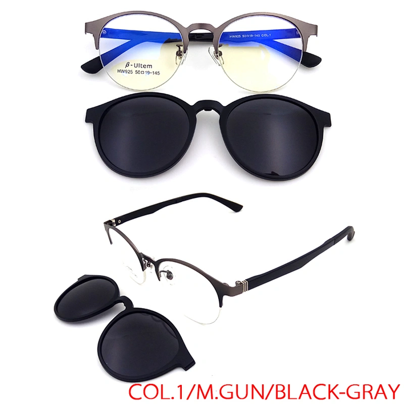 driver night vision polarized metal frame clip on sunglasses