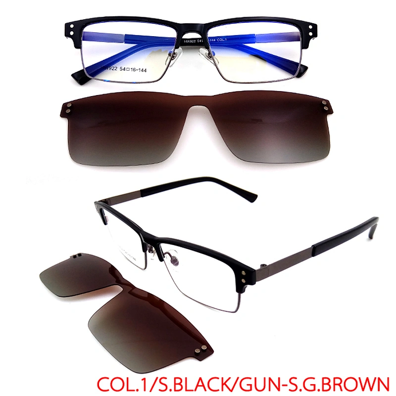 italy design metal glasses polarized clip on optical sunglasses with tac