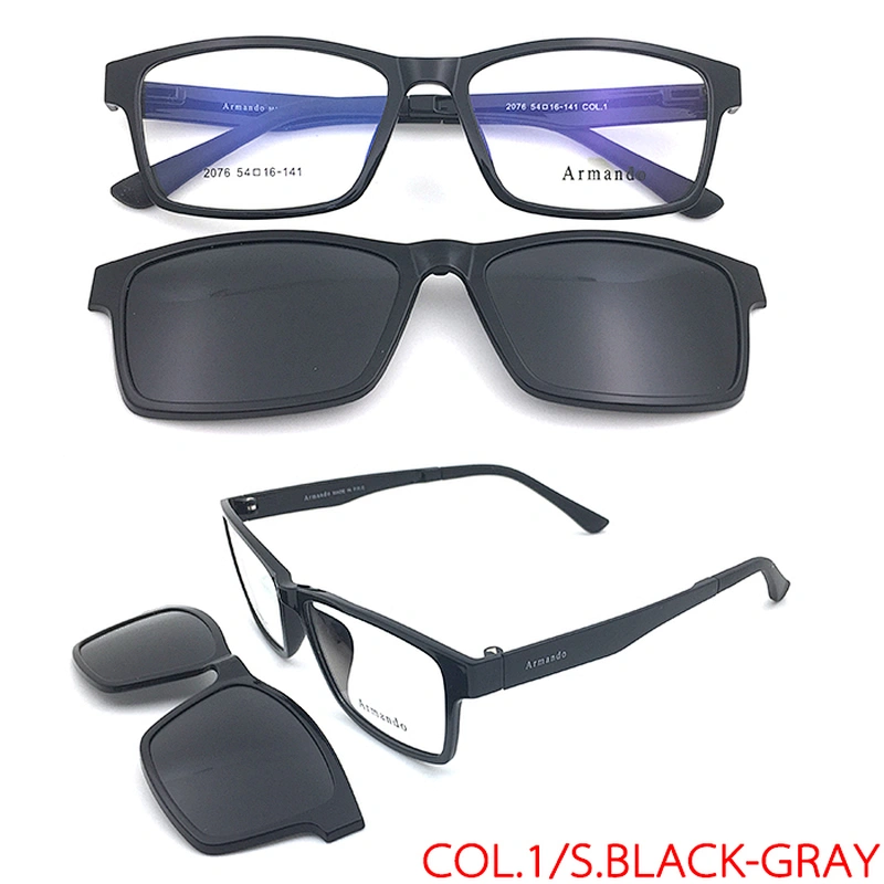 tac polarized lens spectacle clip on eyeglasses eyewear frames with cover