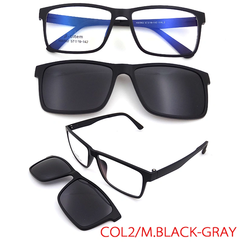 high quality Ultem Polarized Magnetic Sunglasses Blue Light Clip On Glasses