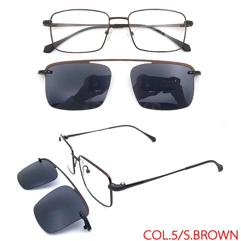 metal eyewear polarized Clip Eyeglasses Frame Clic Magnetic Glasses for driving