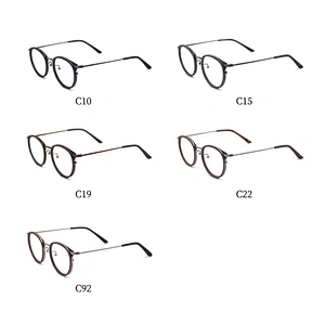 Korean Designed Acetate unisex retro round metal optical frame eye glasses