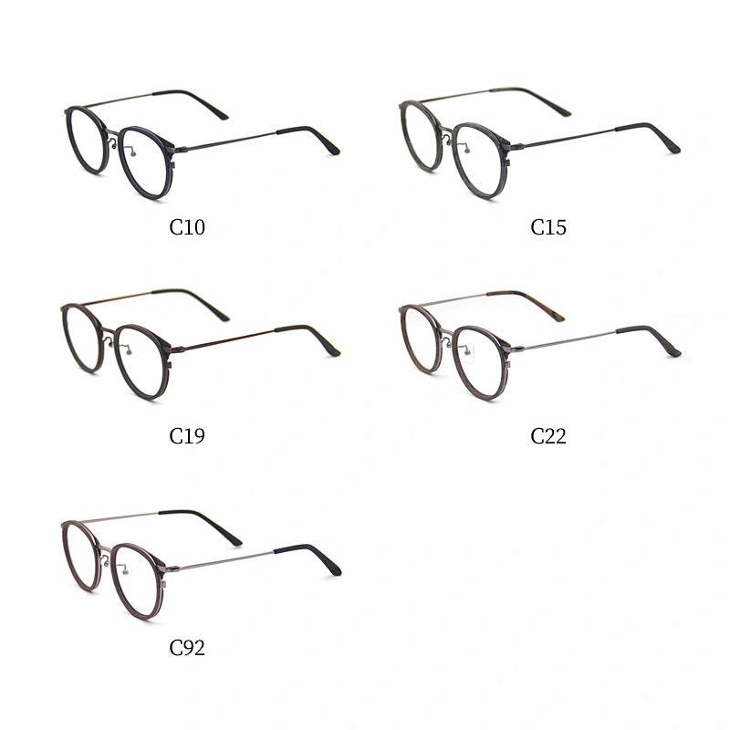 Korean Designed Acetate unisex retro round metal optical frame eye glasses