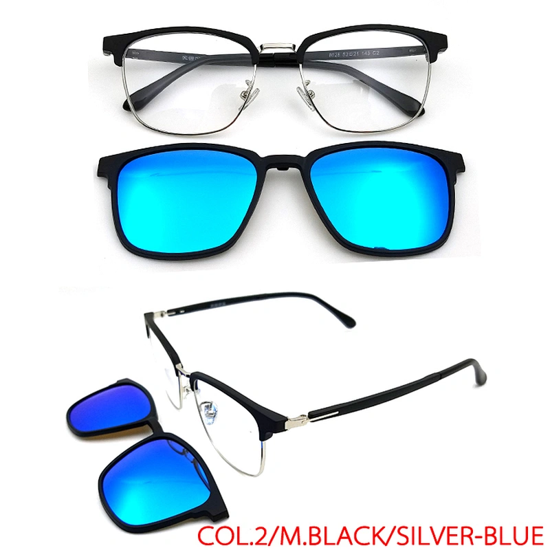 japan design clip on glasses with TAC lens magnetic eyewear frame 8028