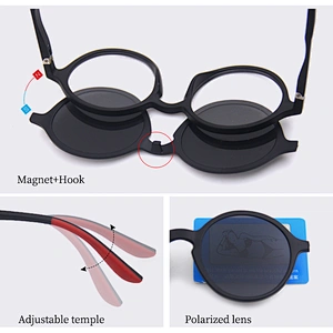 high quality ready stock photochromic eyewear magnetic reading glasses with black cover