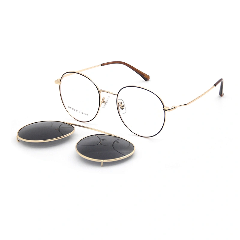 New Metal Small Frame Street Snapshot Men women's clip on sunglasses