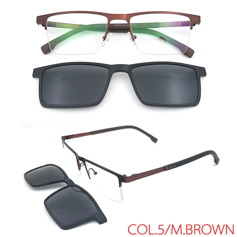 new fashion model customer logo metal clip on sunglasses ready stock