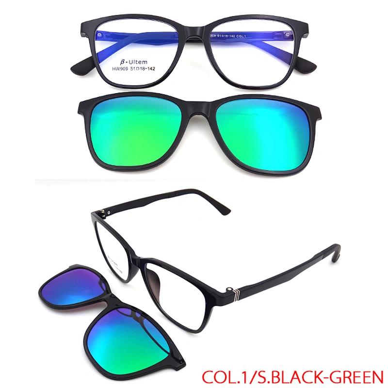 High Quality hot sale magnetic optical ultem Spectacle Frame clip on sunglasses