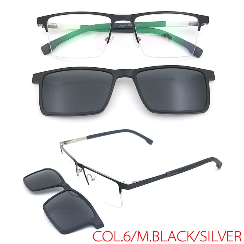 new fashion model customer logo metal clip on sunglasses ready stock
