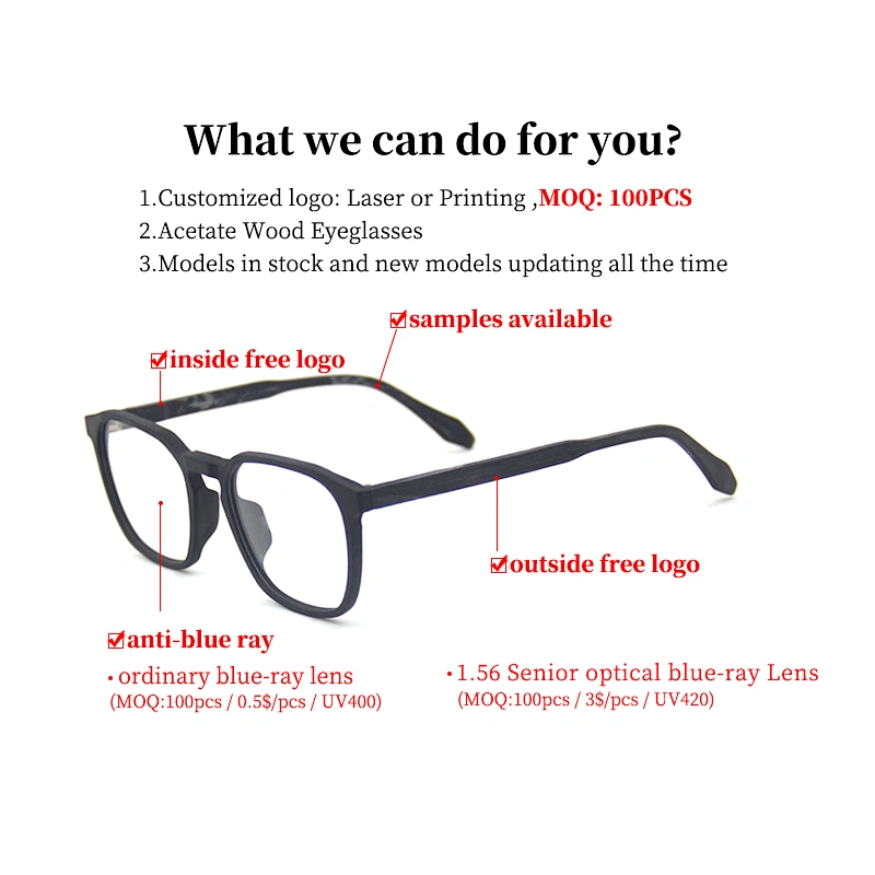 fashion design China Wholesale Wood Grain Acetate Eyeglasses stock