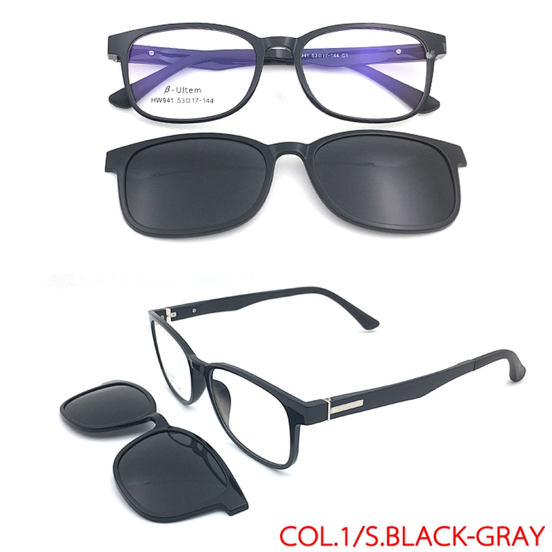 hot sale spring magnet cover optical frame with tac clip on sunglasses